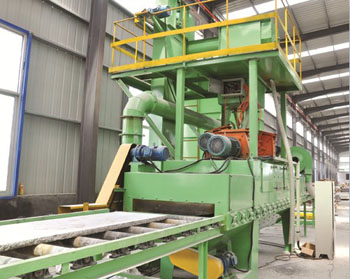 石材拋丸機(jī)，大理石荔枝面打毛粗化設(shè)備